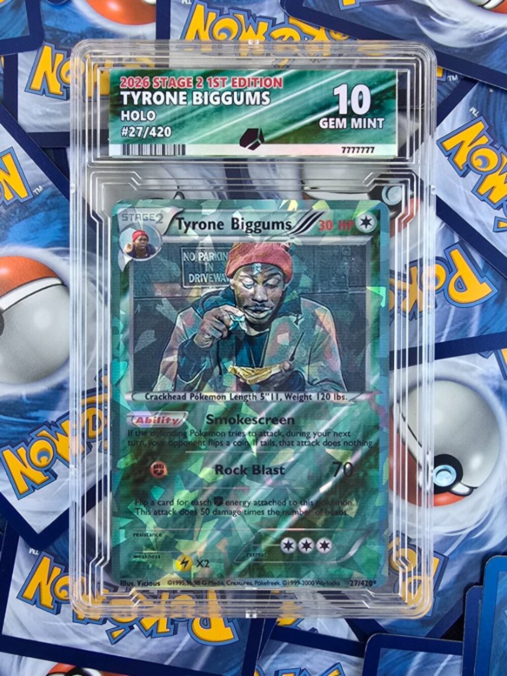 Tyrone Biggums Pokemon Card - Faux Graded Slab